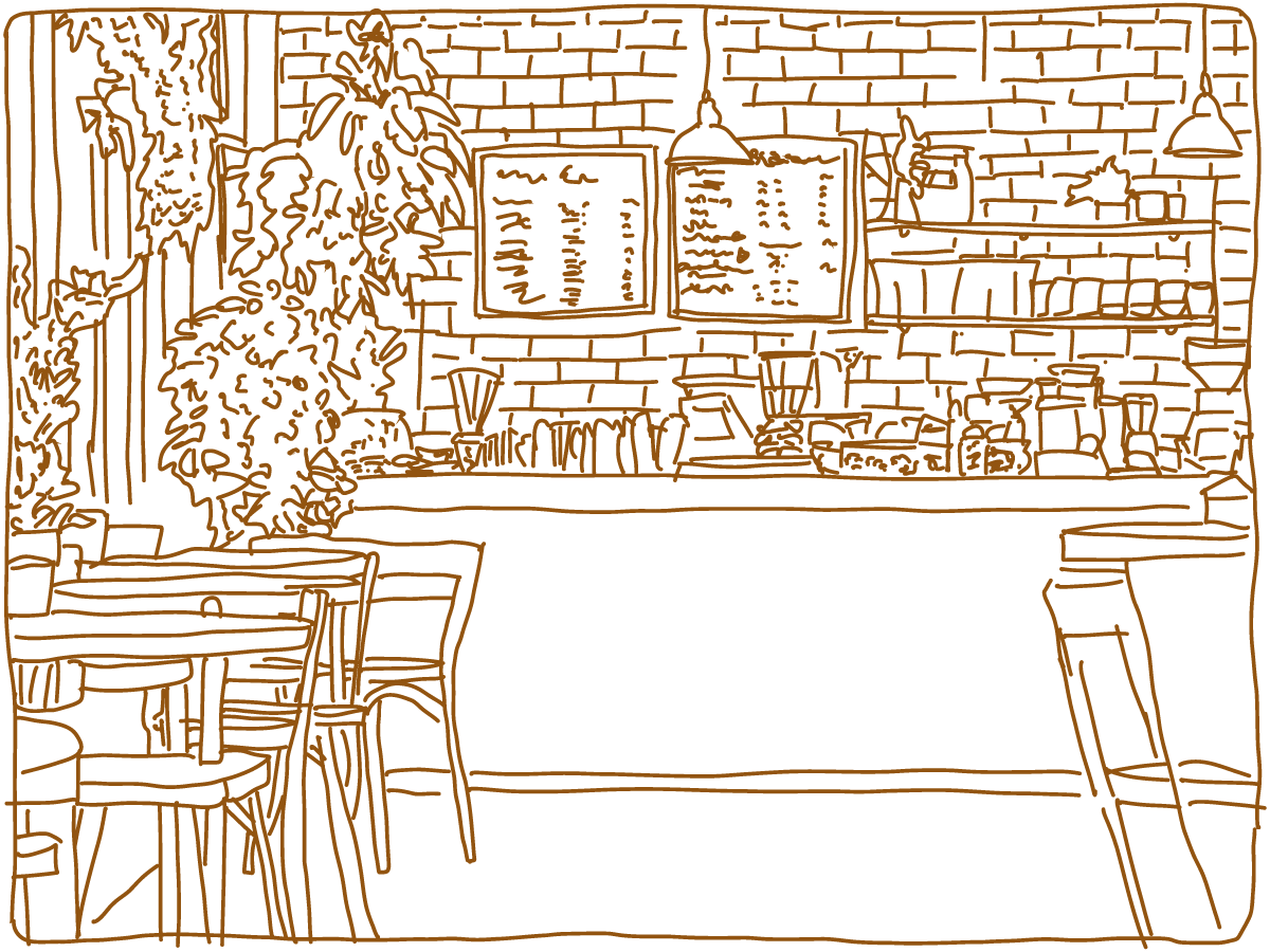 カフェ店舗のイラスト