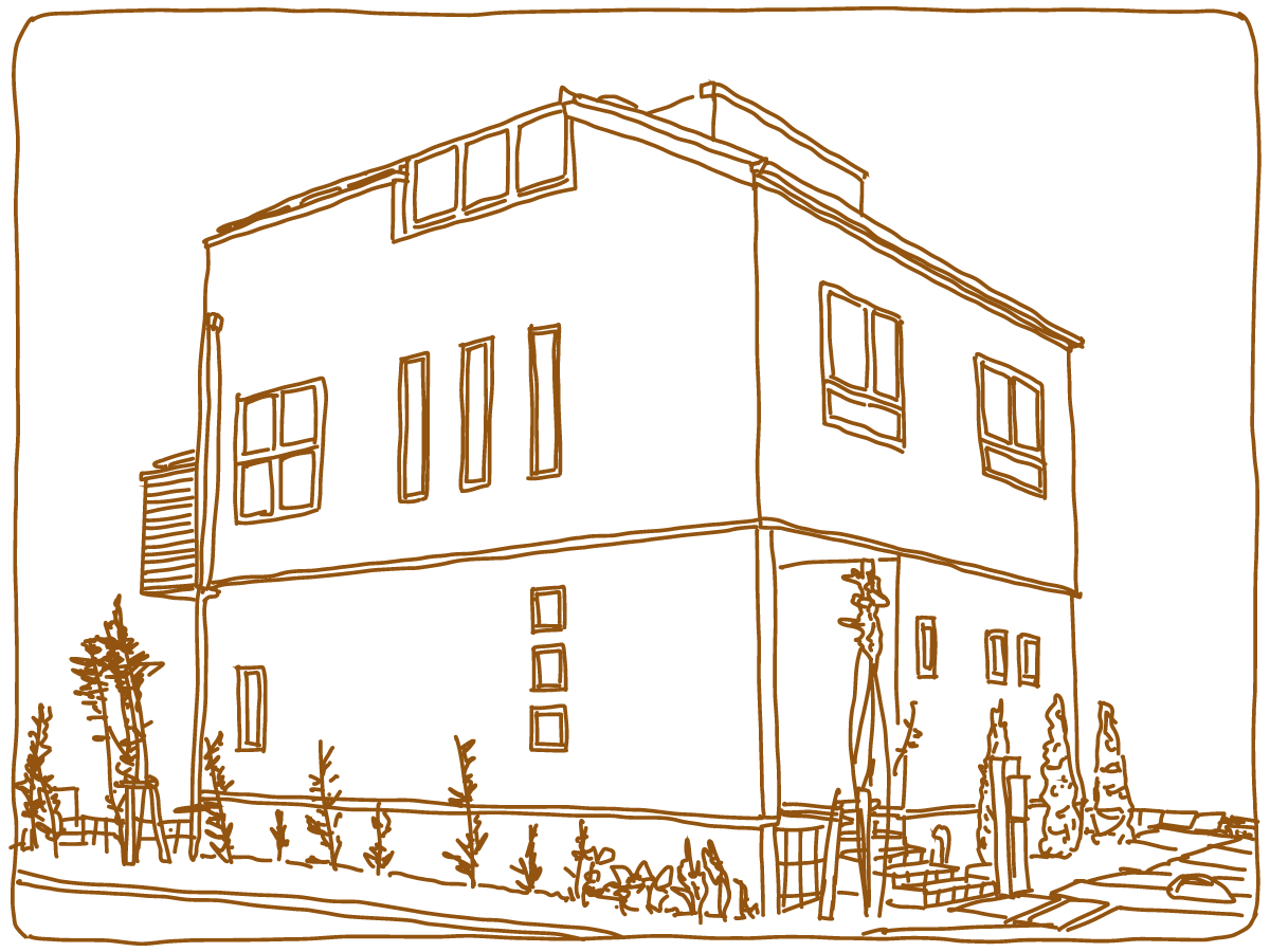 戸建ての外観イラスト