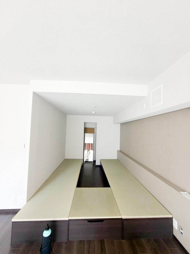 大阪市淀川区のマンションリノベーション事例｜引出し収納付き4.5畳の畳ユニット、動かせる小上がり｜リノベーション
